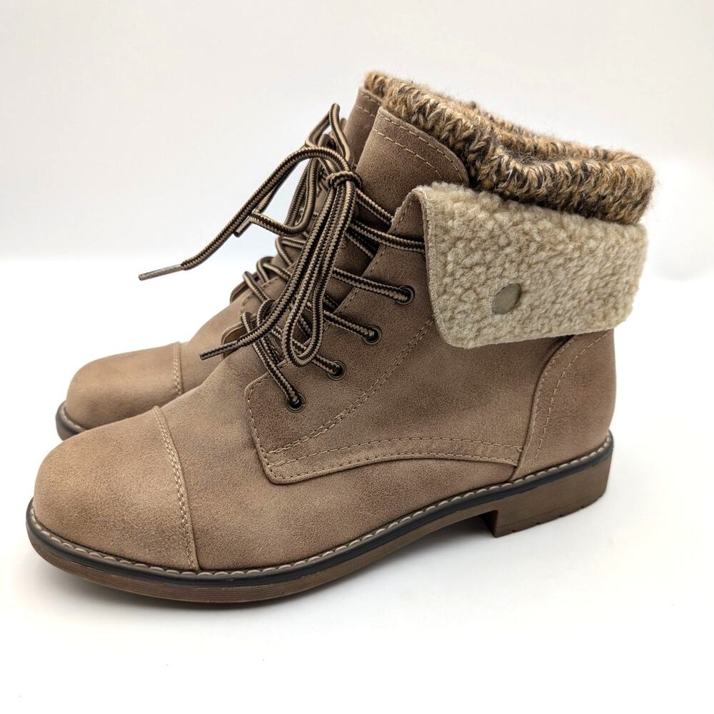 Cliffs Duena Faux Shearling Trimmed Hiking Boot Women's Natural Size US8.5W EU39